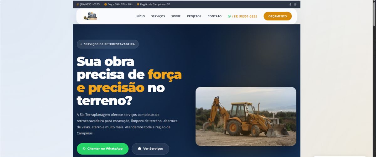 Loja Modelo 2 Serviços de Terraplanagem